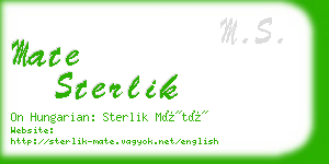 mate sterlik business card